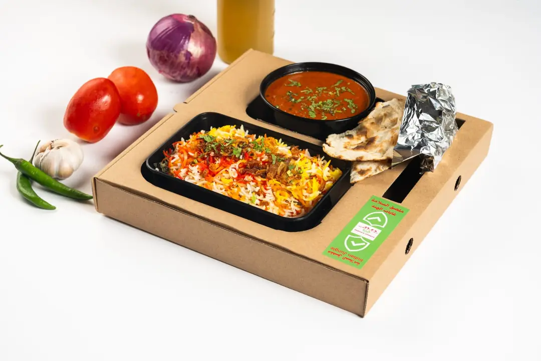 Biryani rice and chicken masala